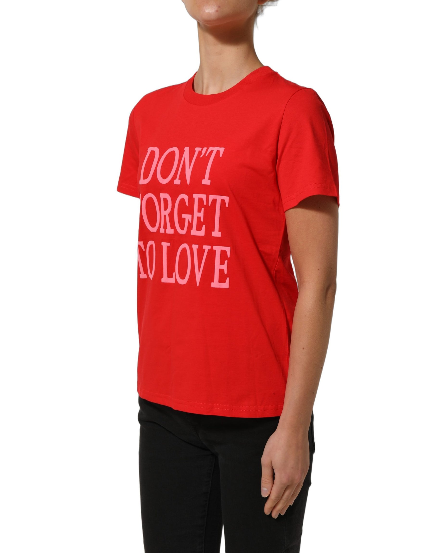 Dolce & Gabbana Red Graphic Cotton Jersey Crew Neck T-shirt | Regal Royce