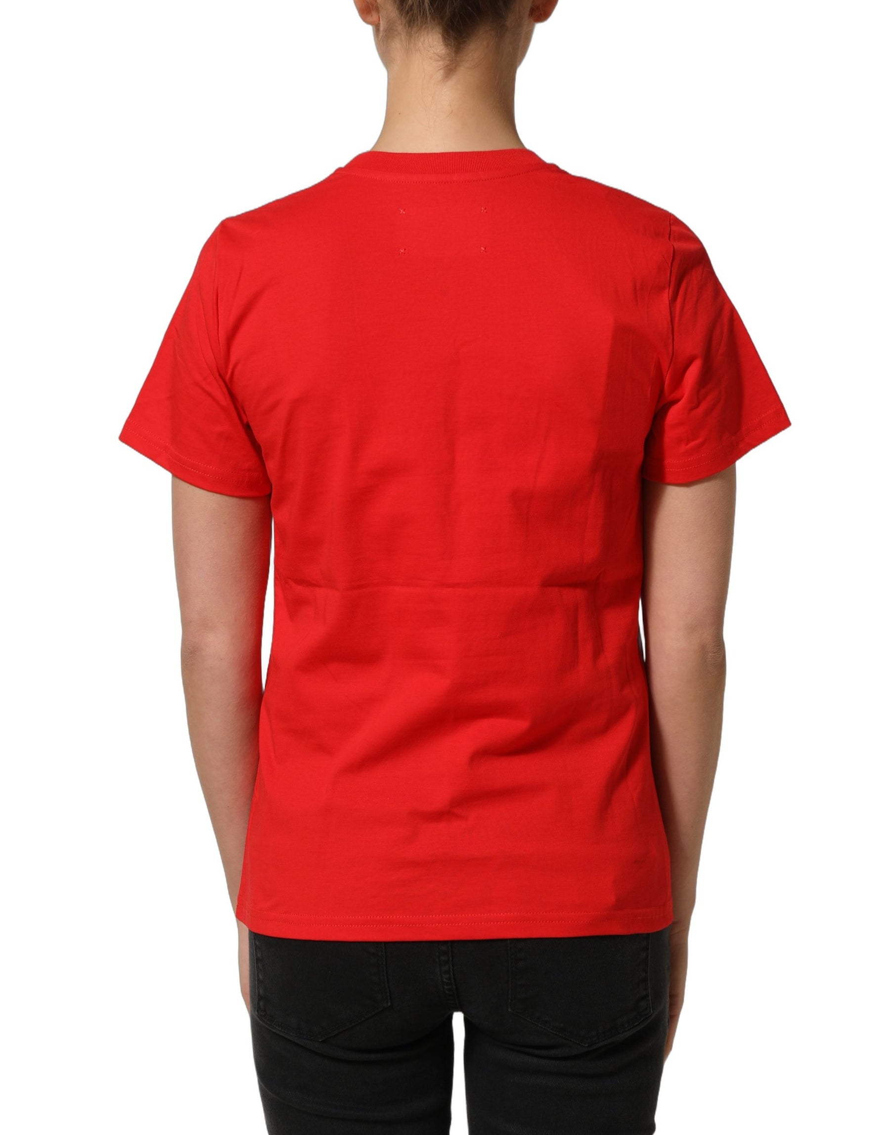 Dolce & Gabbana Red Graphic Cotton Jersey Crew Neck T-shirt | Regal Royce