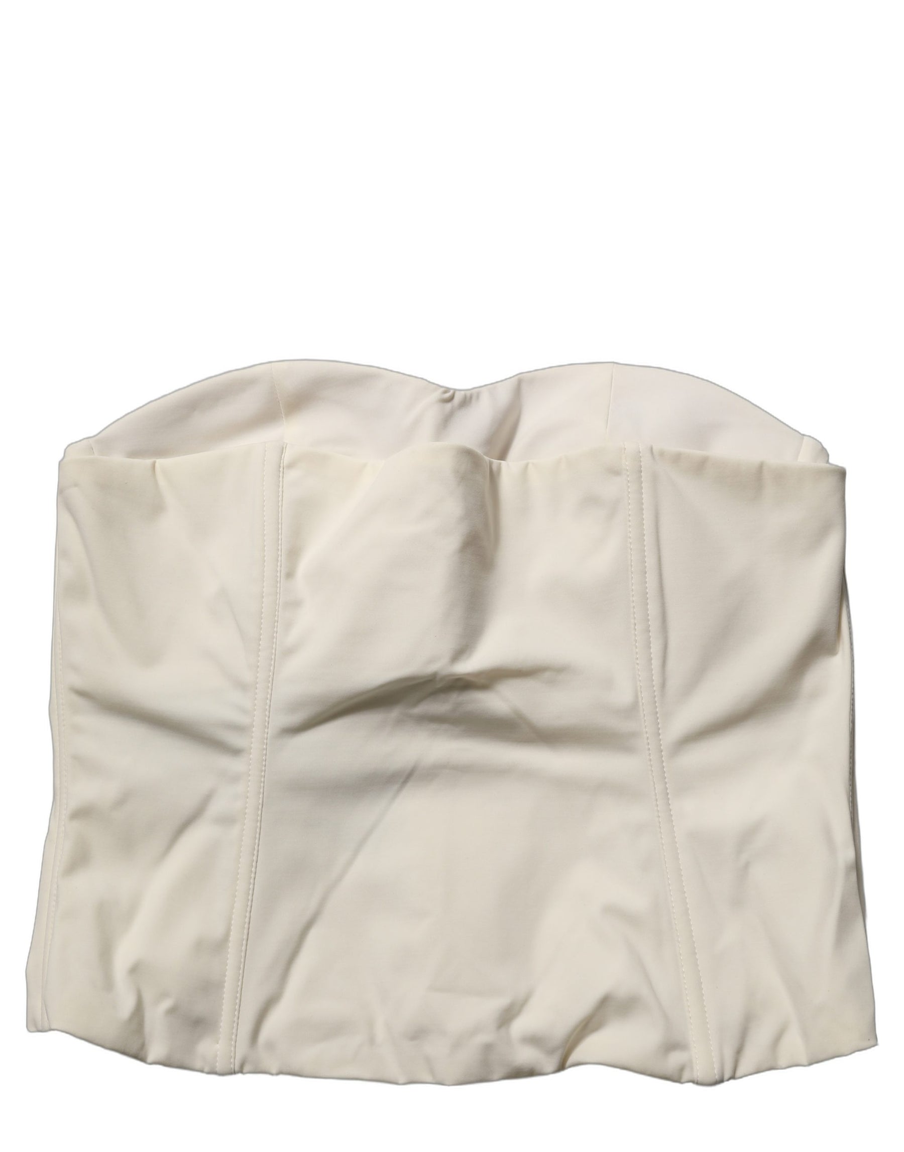 Elisabetta Franchi Off White Strapless Sweetheart Neck Top | Regal Royce