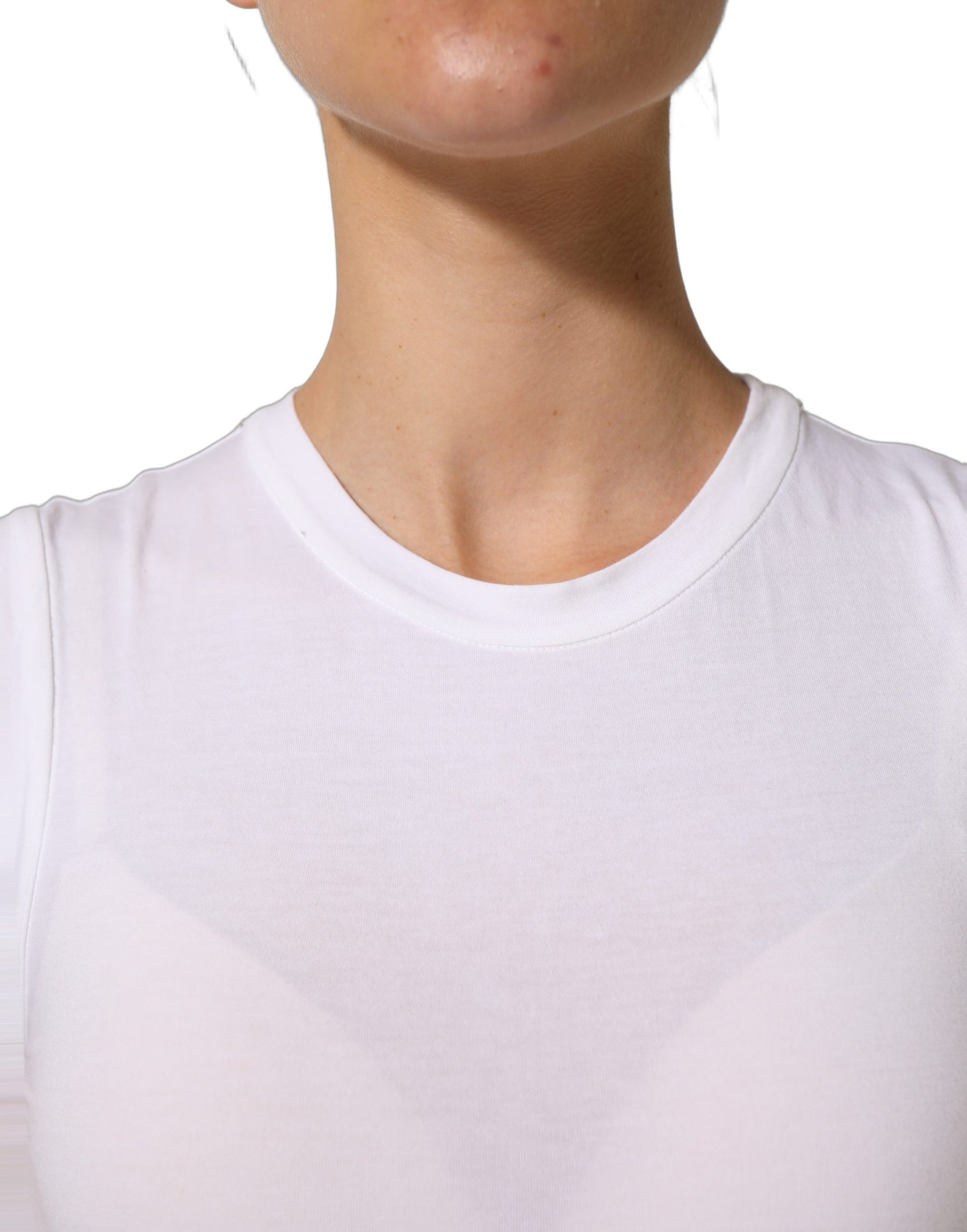 Brunello Cucinelli White SleeveLess Crew Neck Tank Blouse Top | Regal Royce