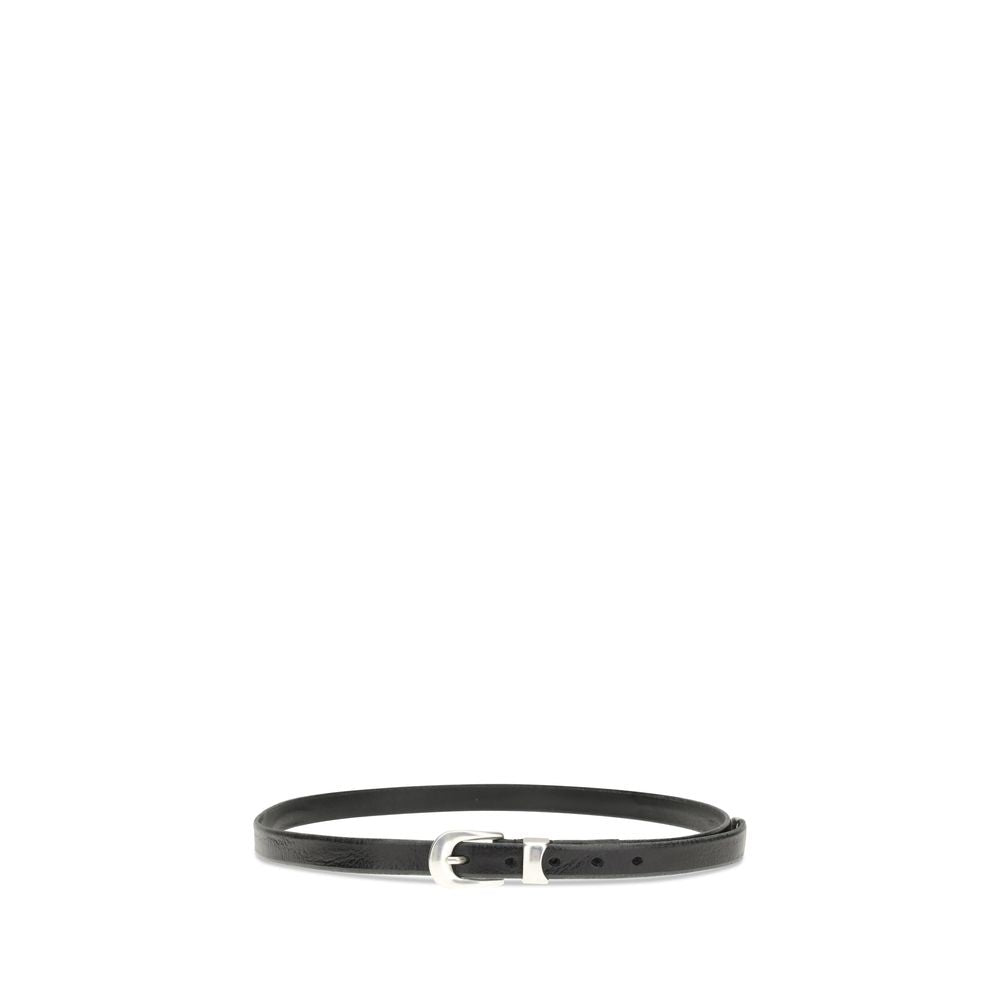 Our Legacy Black Calf Leather Bos Taurus Thin Belt | Regal Royce