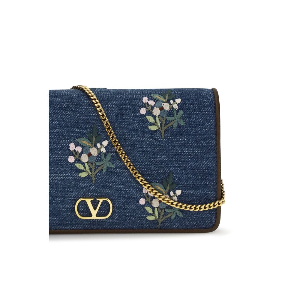 Valentino Garavani Blue Cotton Shoulder Bag | Regal Royce