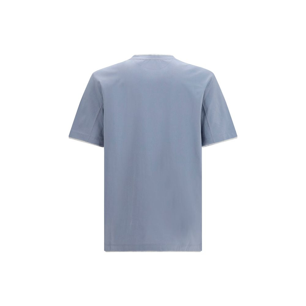 Brunello Cucinelli Blue Cotton T-Shirt | Regal Royce
