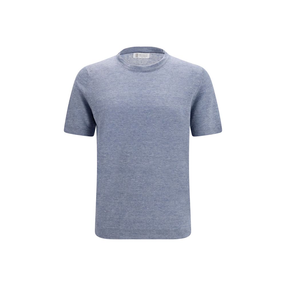 Brunello Cucinelli Blue Linen T-Shirt | Regal Royce