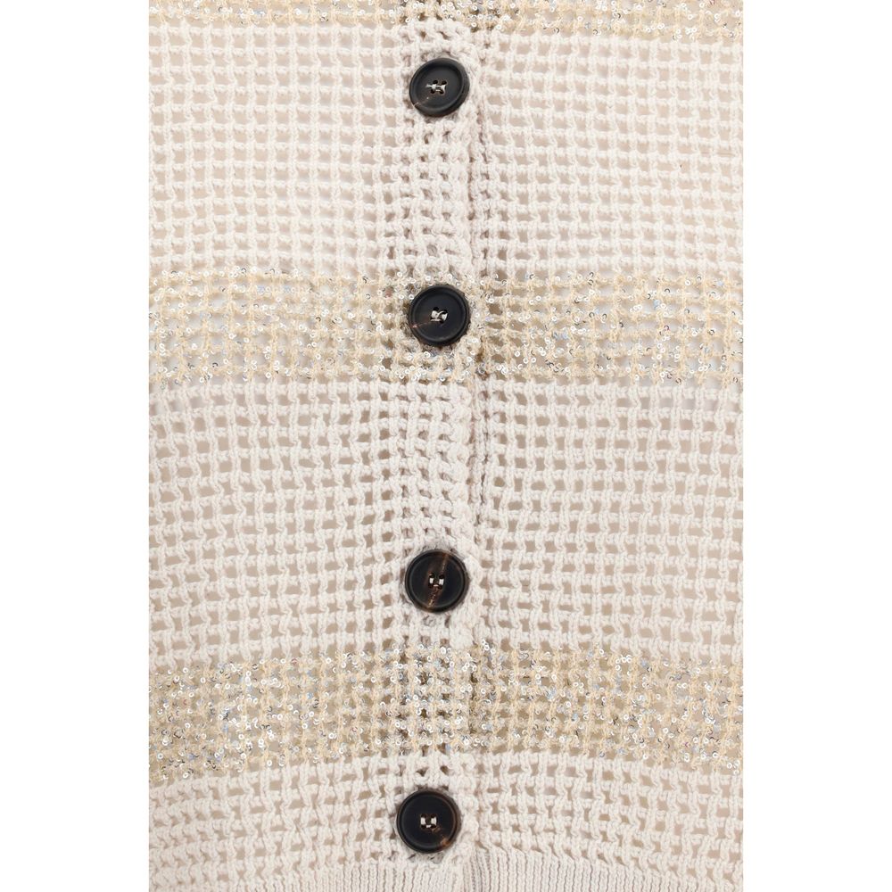 Brunello Cucinelli Beige Cotton Cardigan | Regal Royce