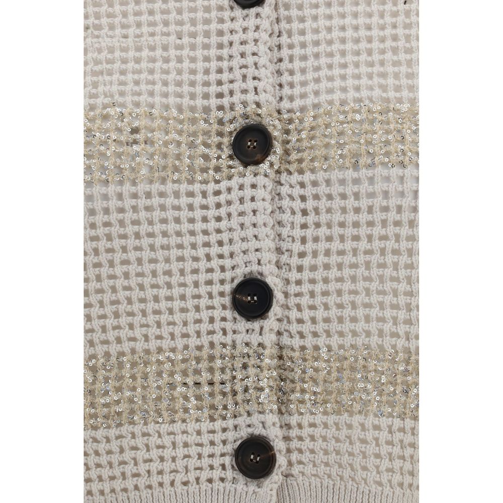 Brunello Cucinelli Beige Linen Cardigan | Regal Royce