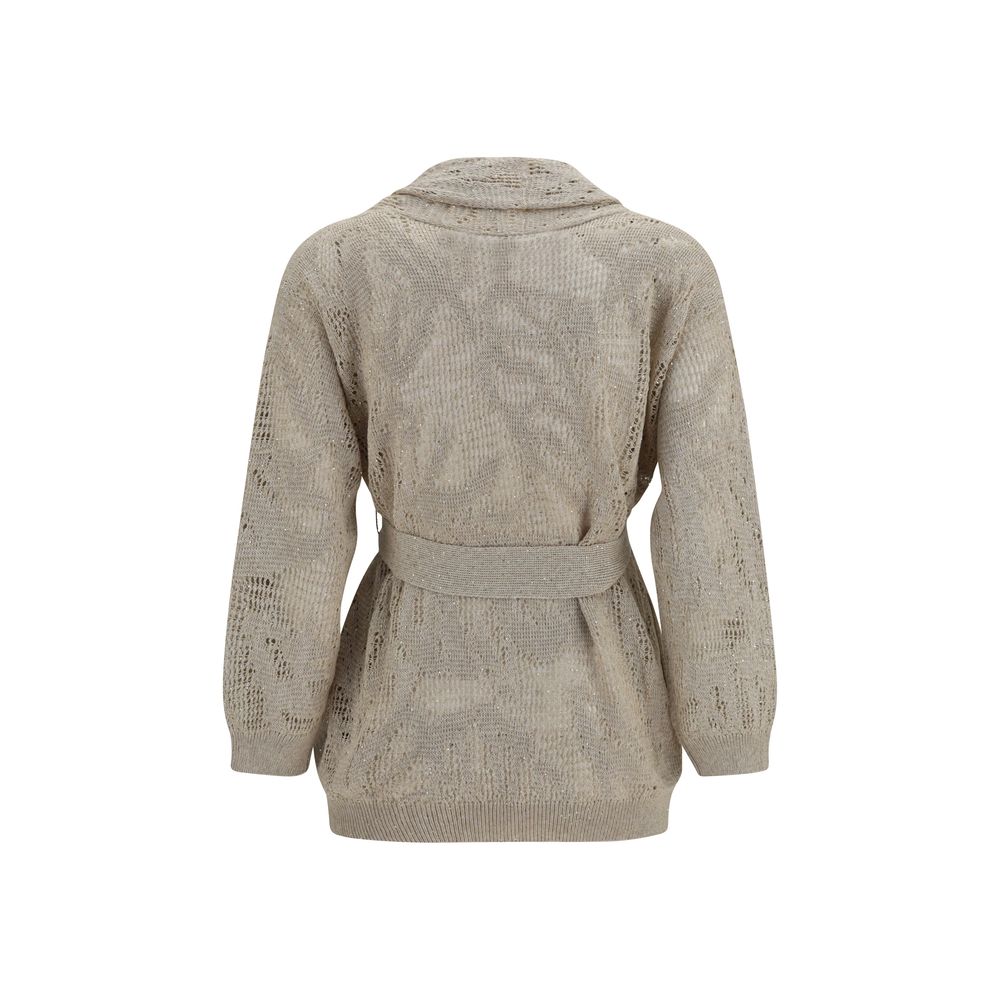 Brunello Cucinelli Beige Linen Cardigan | Regal Royce