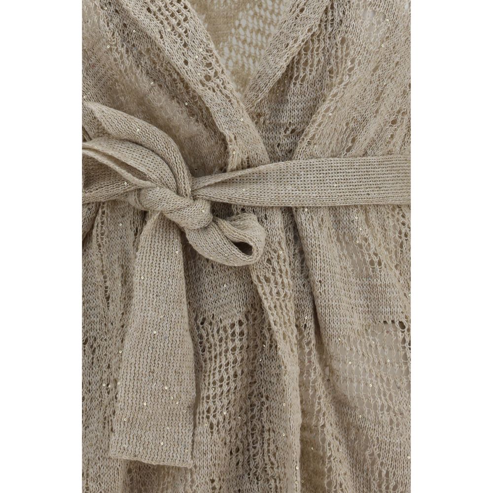 Brunello Cucinelli Beige Linen Cardigan | Regal Royce