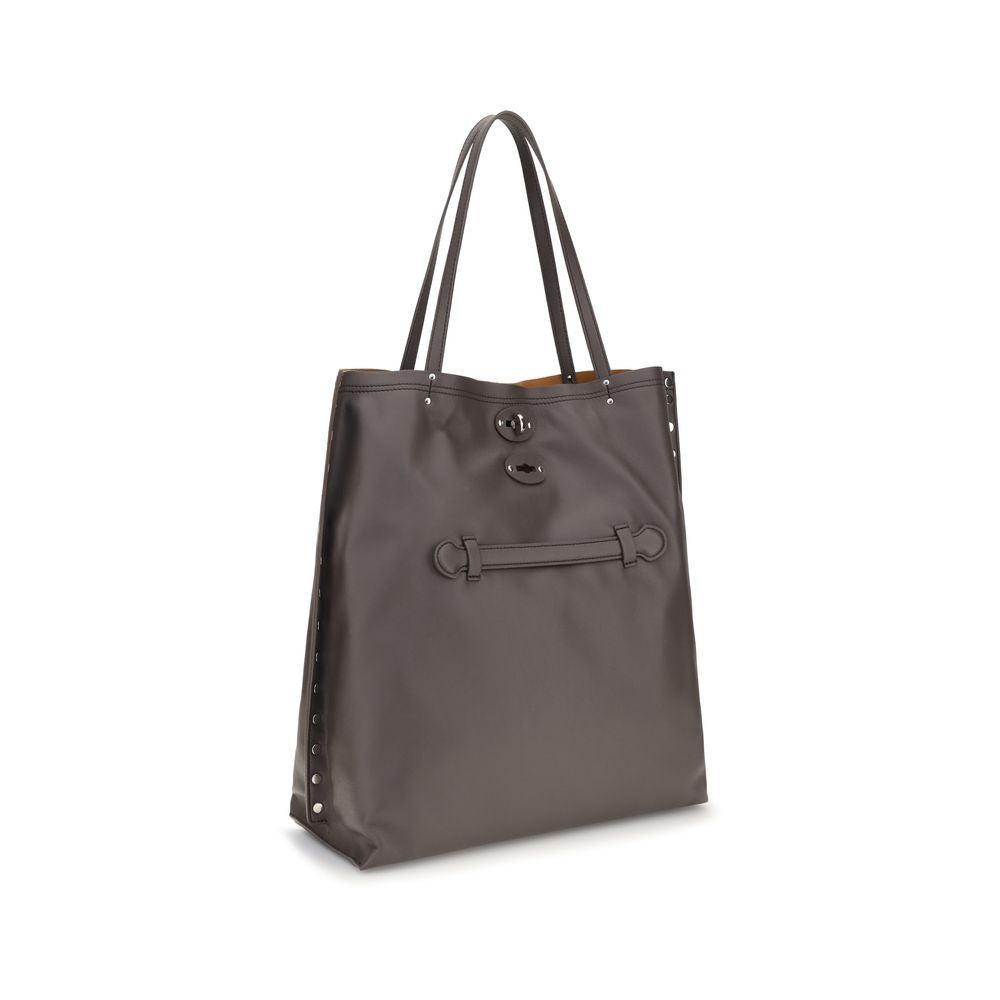 Zanellato Gray Calf Leather Bos Taurus Shoulder Bag | Regal Royce