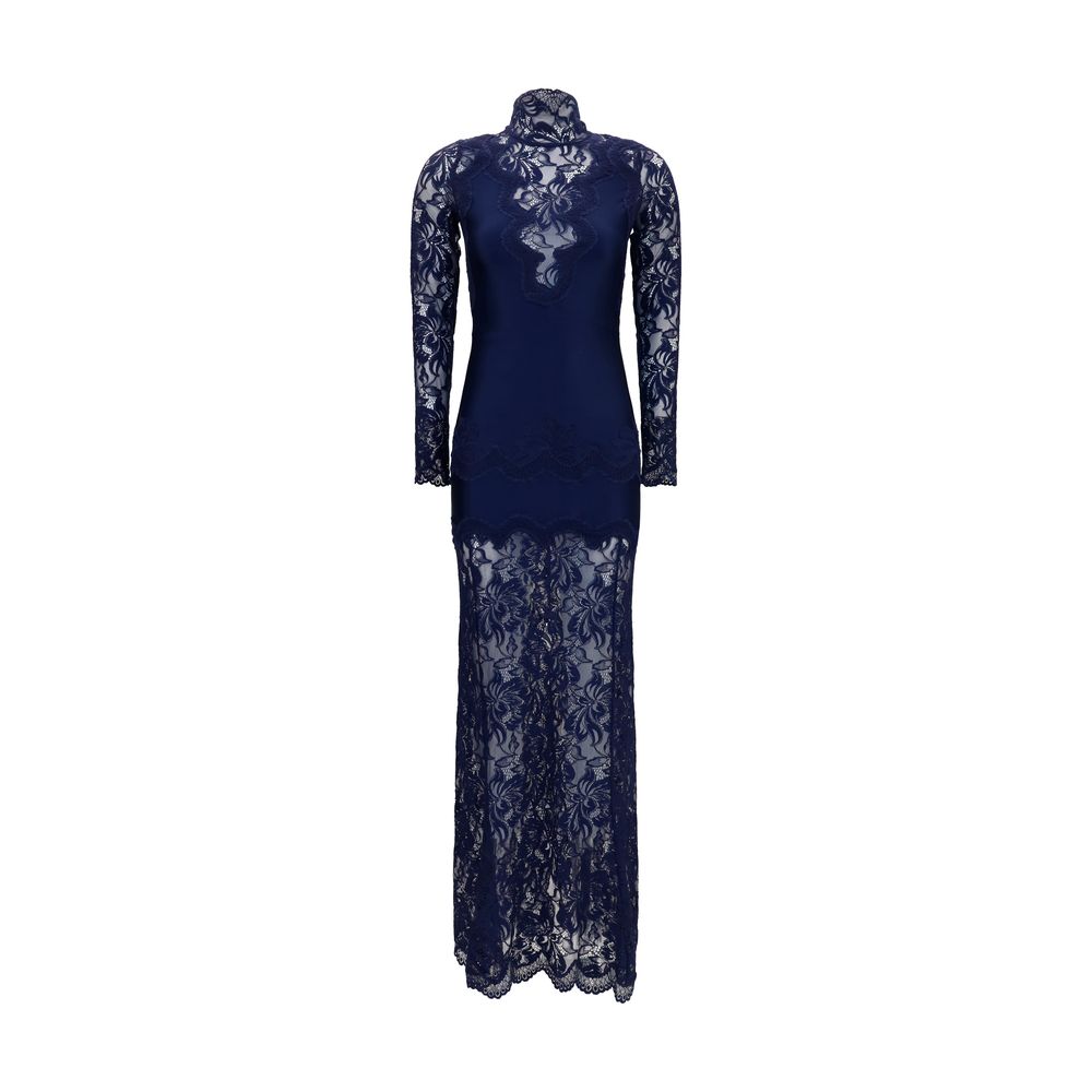 Rabanne Blue Polyamide Long Dress | Regal Royce