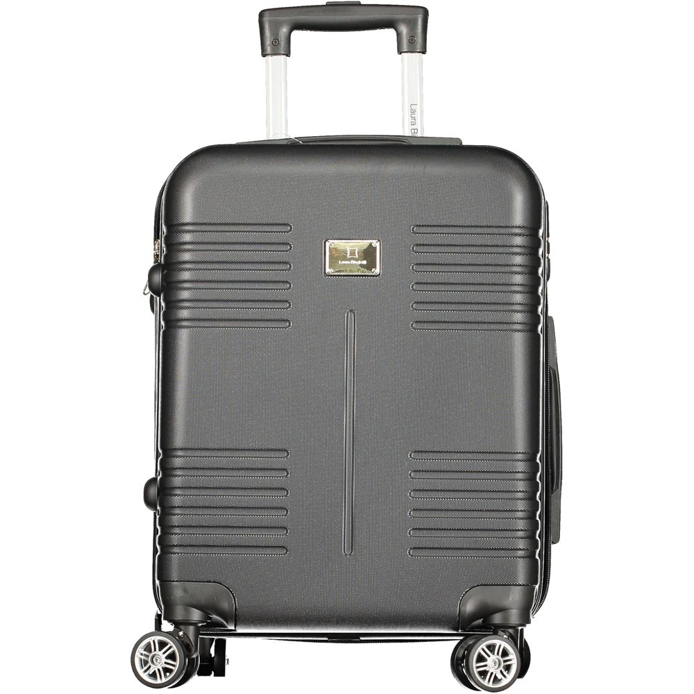 Laura Biagiotti Black Polyurethane Women's Travel Bag | Regal Royce