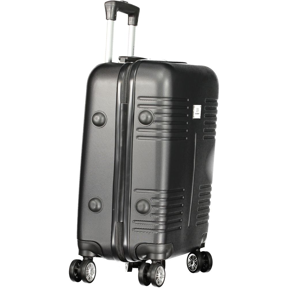 Laura Biagiotti Black Polyurethane Women's Travel Bag | Regal Royce