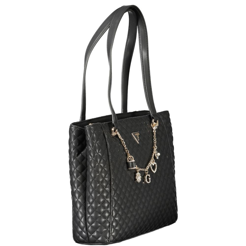 Guess Jeans Black Polyurethane Women Handbag | Regal Royce