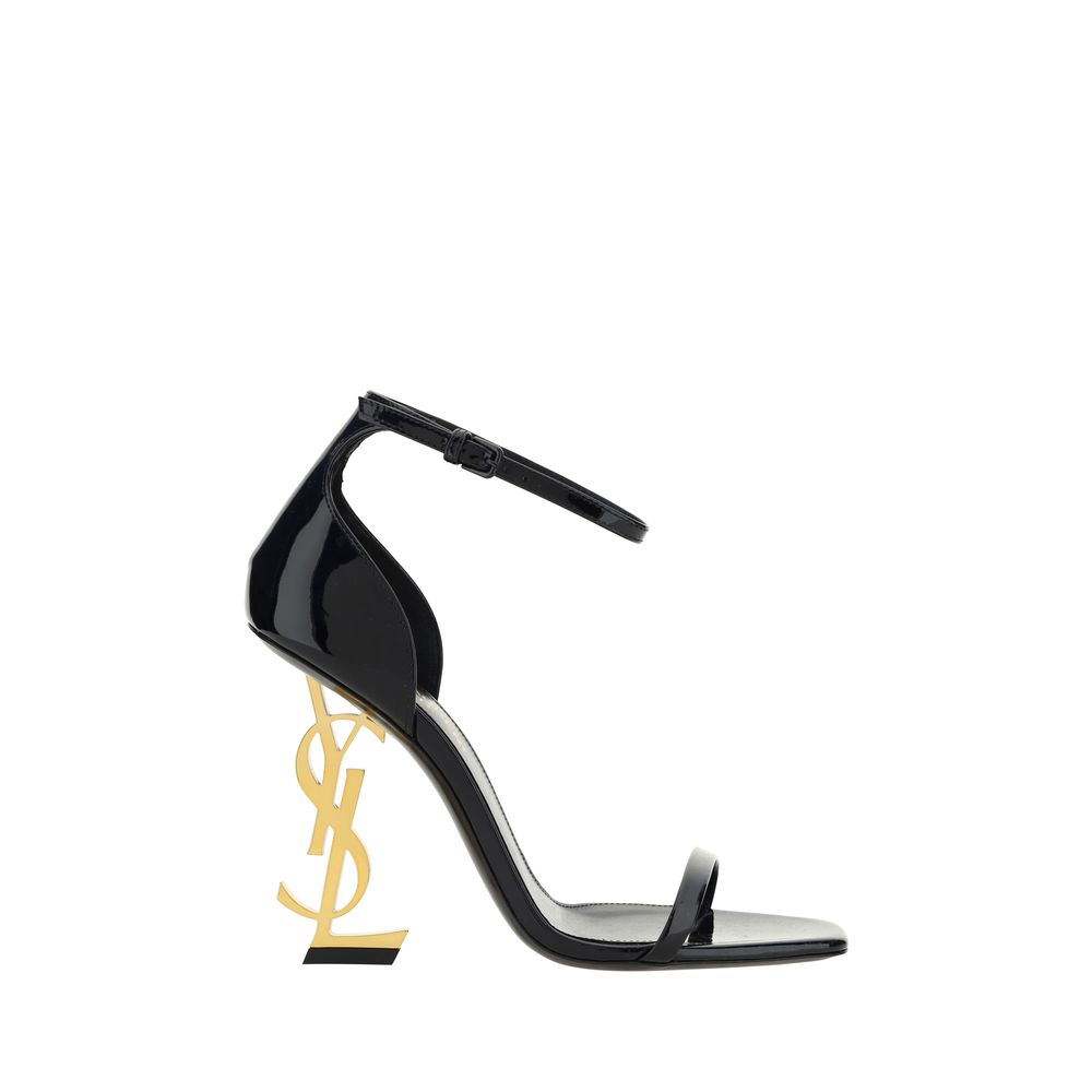 Saint Laurent Black Calf Leather Bos Taurus Stiletto Heel Sandals | Regal Royce
