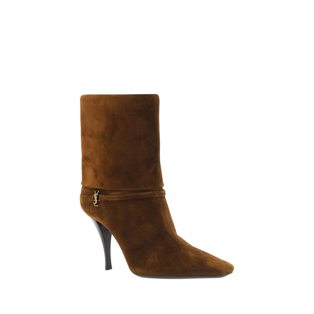Saint Laurent Brown Calf Leather Bos Taurus Ankle Boots | Regal Royce