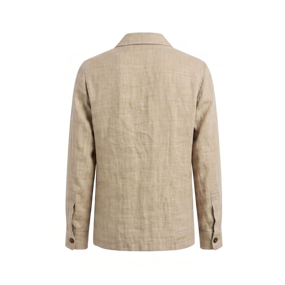 Malo Beige Linen Men Jacket | Regal Royce
