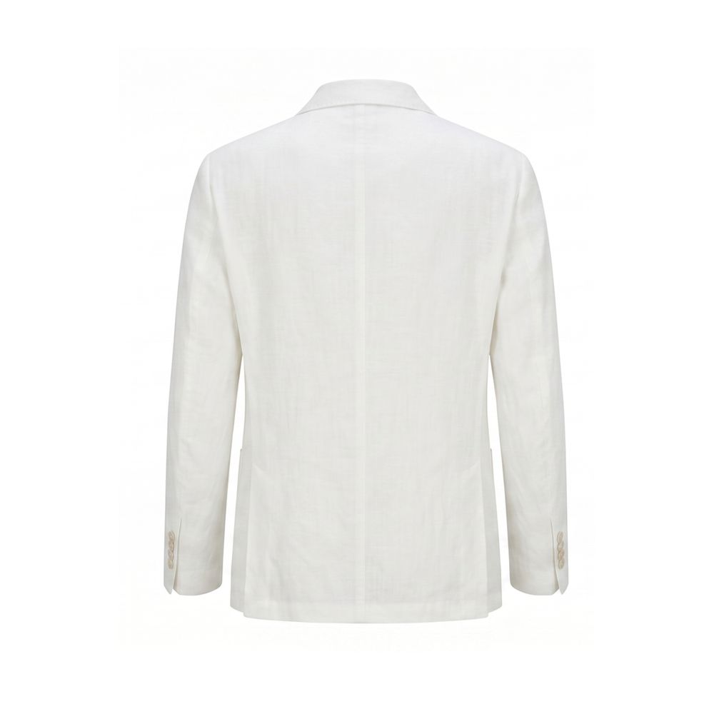 Malo White Linen Men's Jacket | Regal Royce