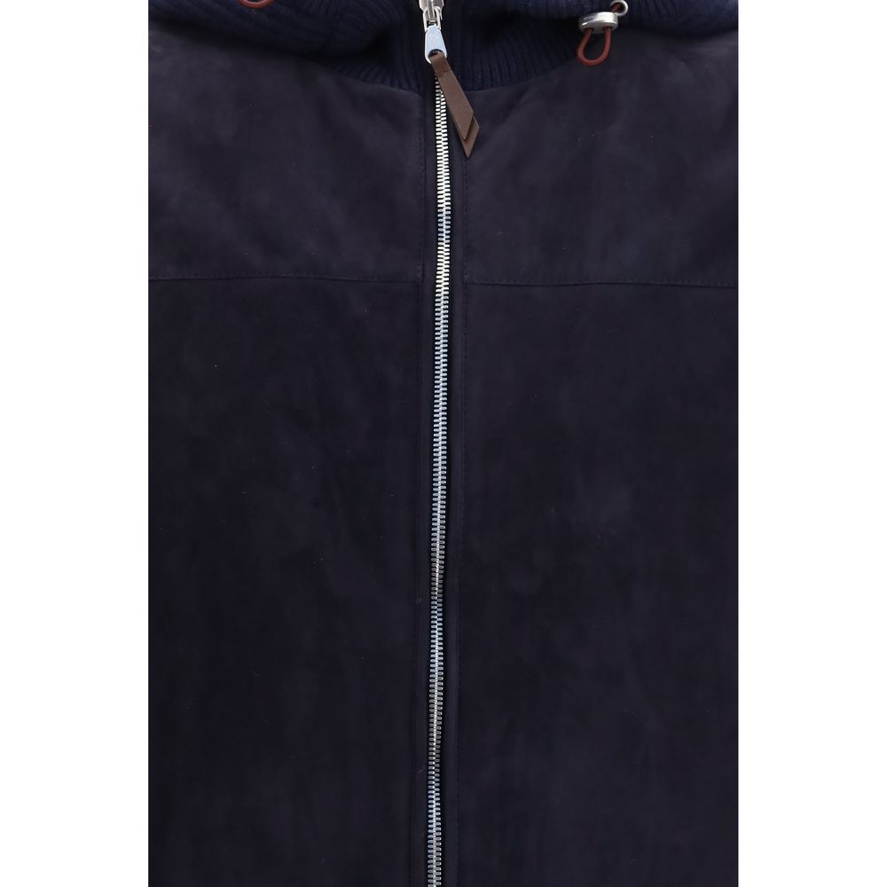 Brunello Cucinelli Blue Wool Oves Aries Full-Length Jacket | Regal Royce