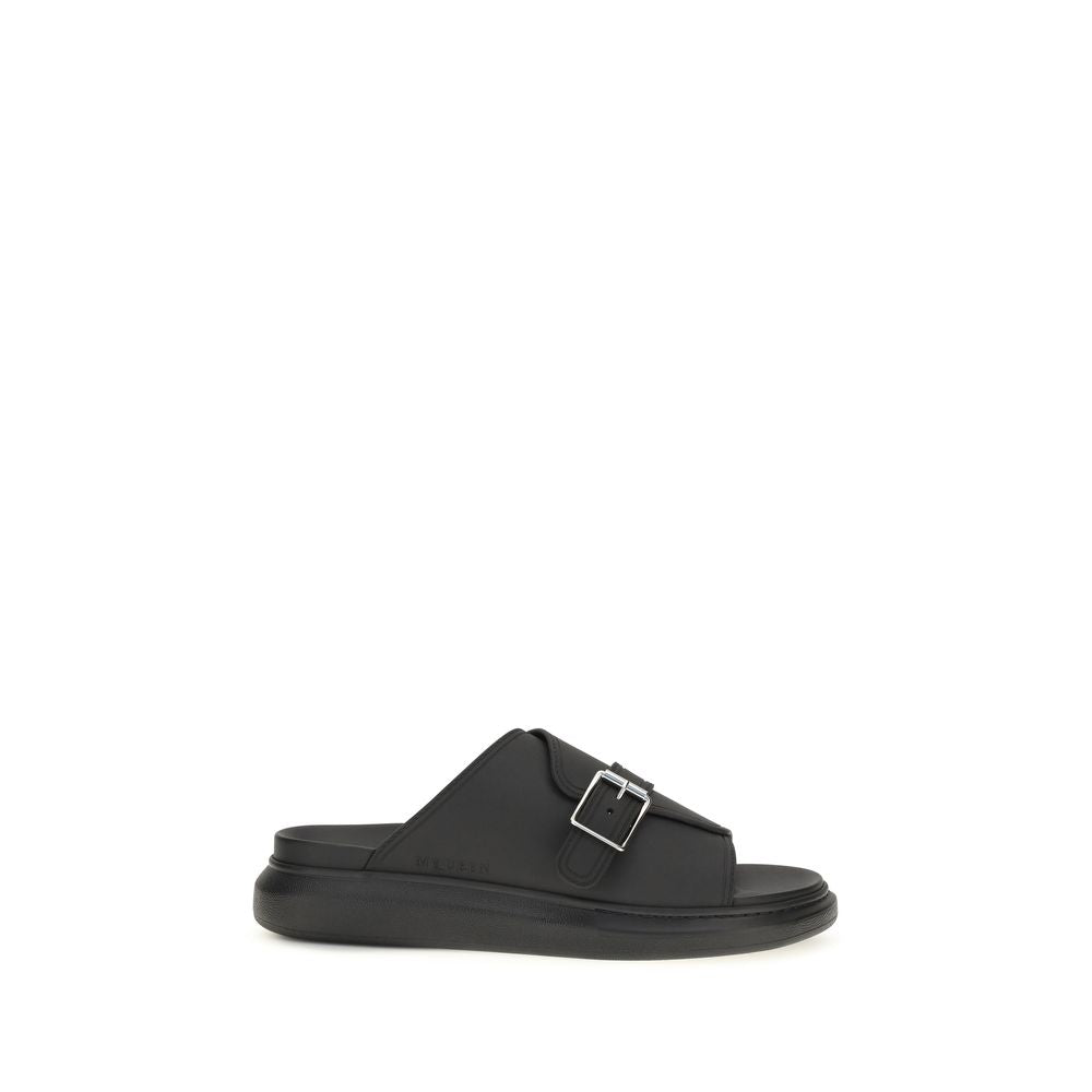 Alexander McQueen Black Calf Leather Bos Taurus Platform Sandals | Regal Royce