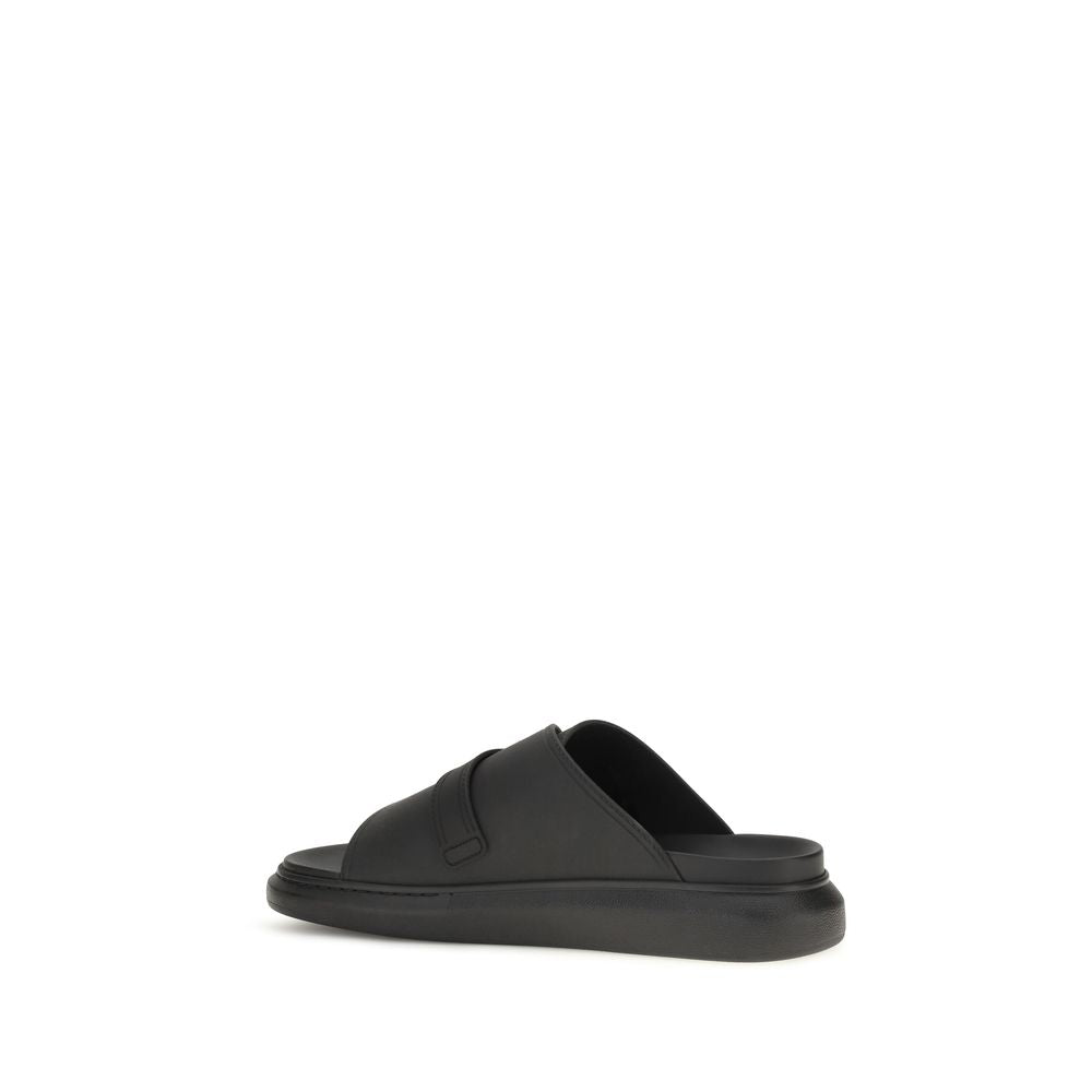 Alexander McQueen Black Calf Leather Bos Taurus Platform Sandals | Regal Royce