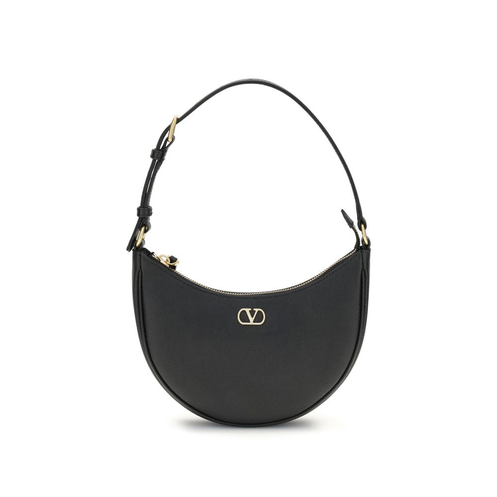 Valentino Garavani Black Calf Leather Bos Taurus Shoulder Bag | Regal Royce