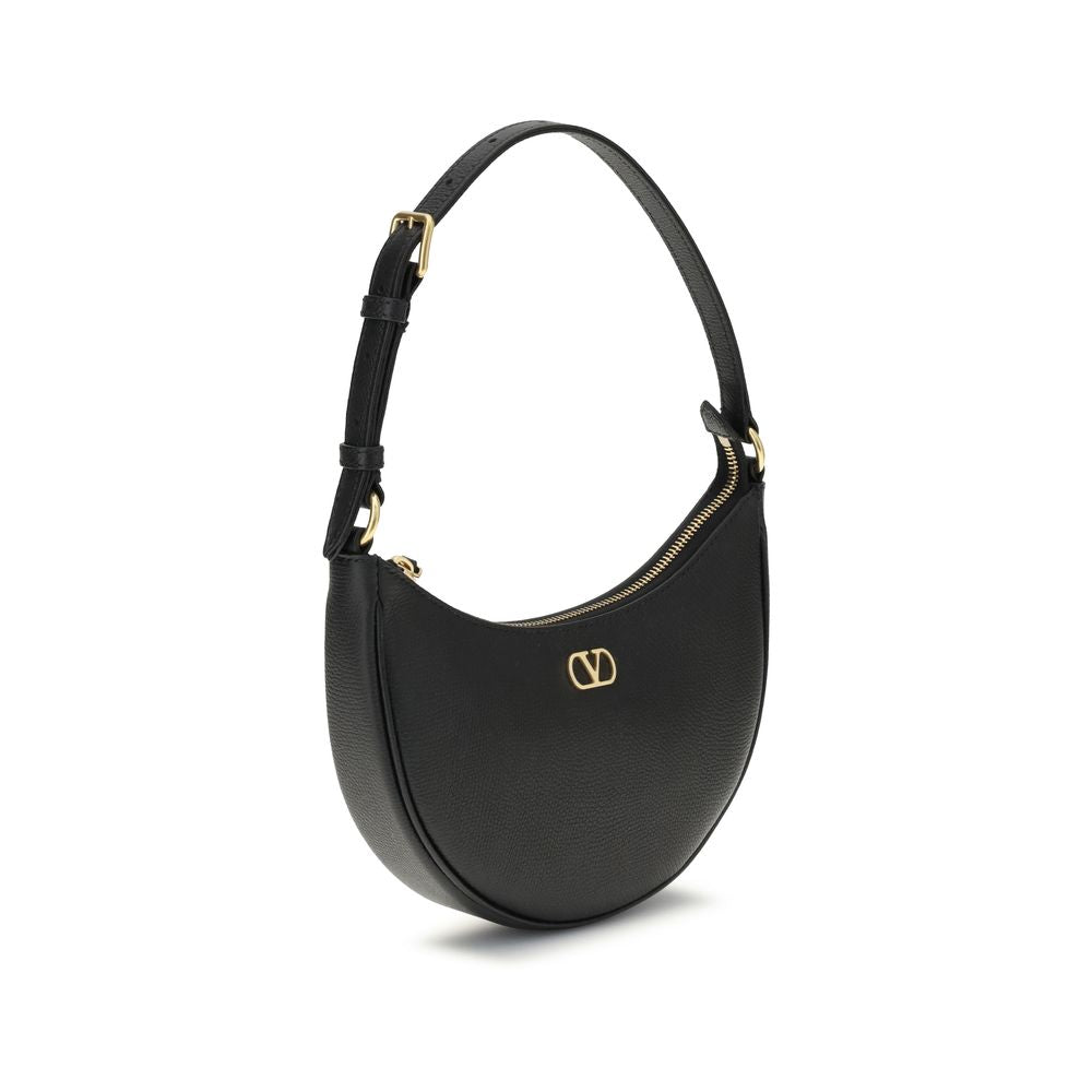 Valentino Garavani Black Calf Leather Bos Taurus Shoulder Bag | Regal Royce