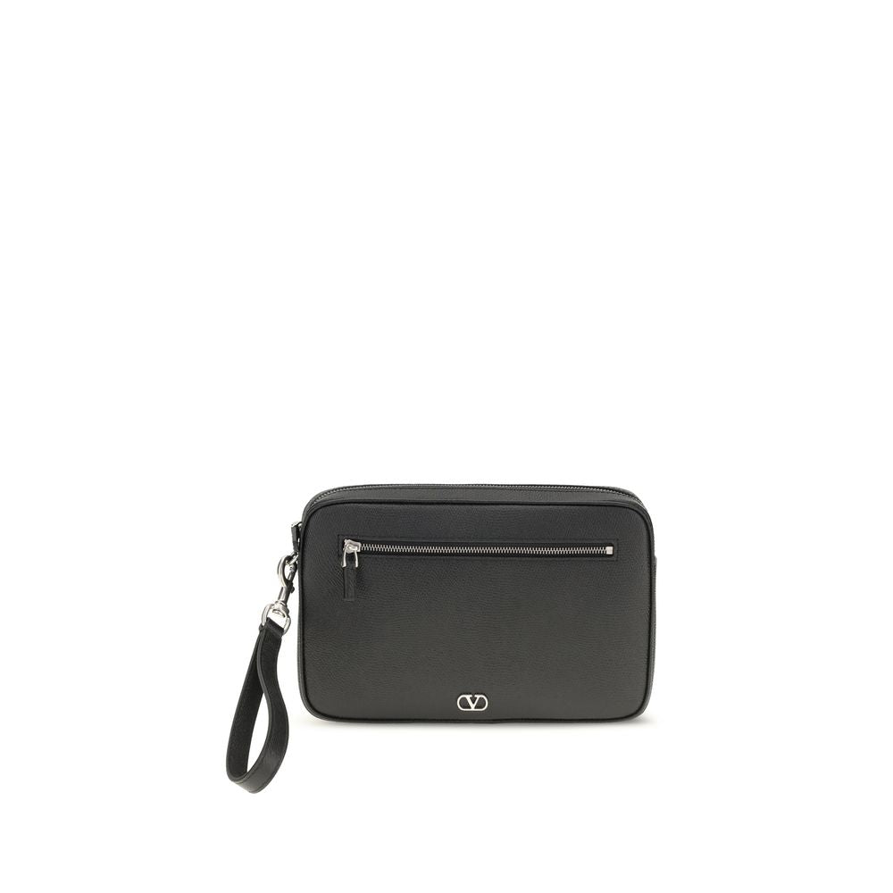 Valentino Garavani Black Calf Leather Bos Taurus Wallet | Regal Royce