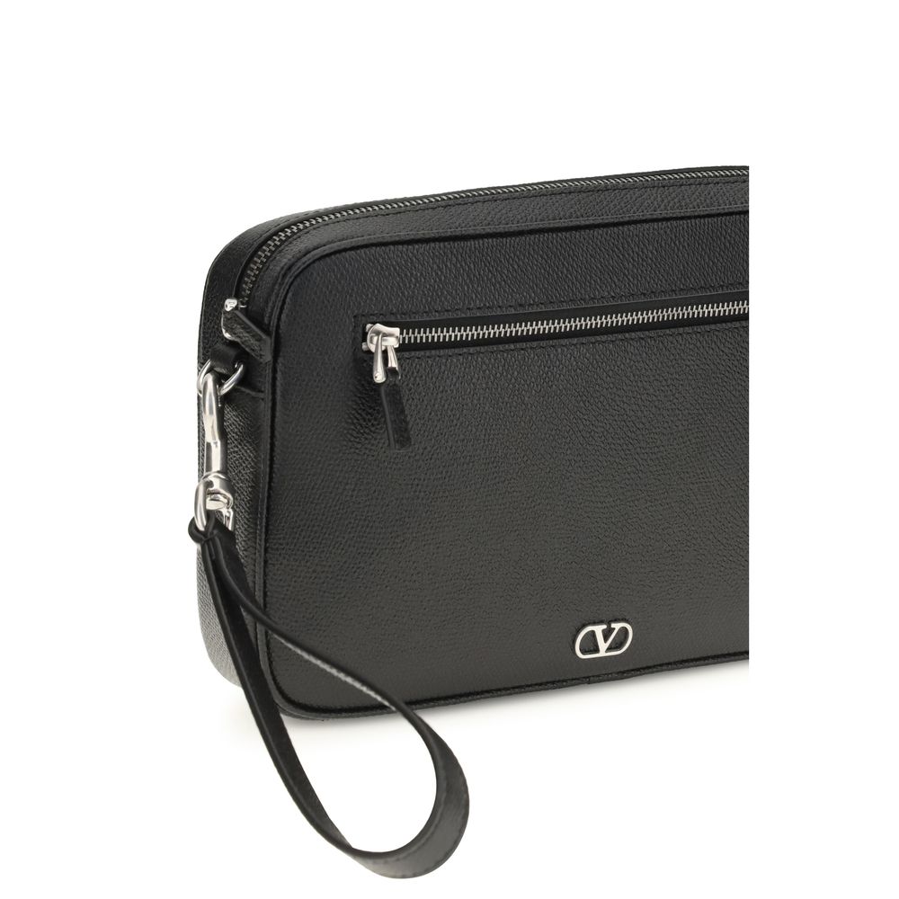 Valentino Garavani Black Calf Leather Bos Taurus Wallet | Regal Royce