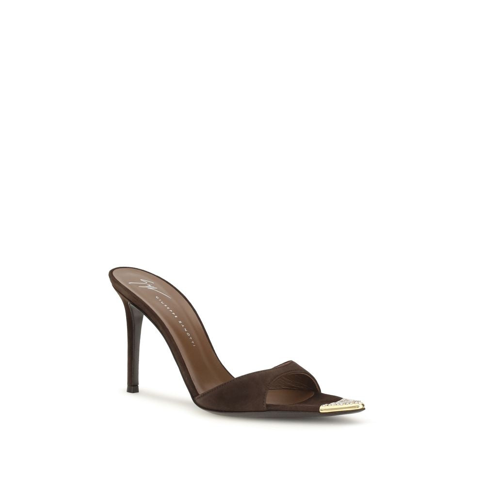 Giuseppe Zanotti Brown Calf Leather Bos Taurus Stiletto Heel Sandals | Regal Royce