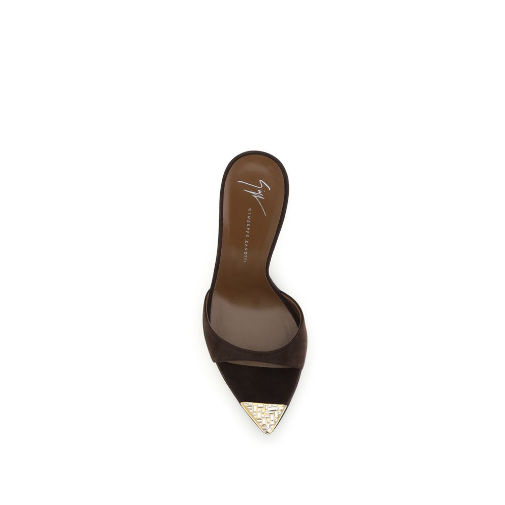 Giuseppe Zanotti Brown Calf Leather Bos Taurus Stiletto Heel Sandals | Regal Royce