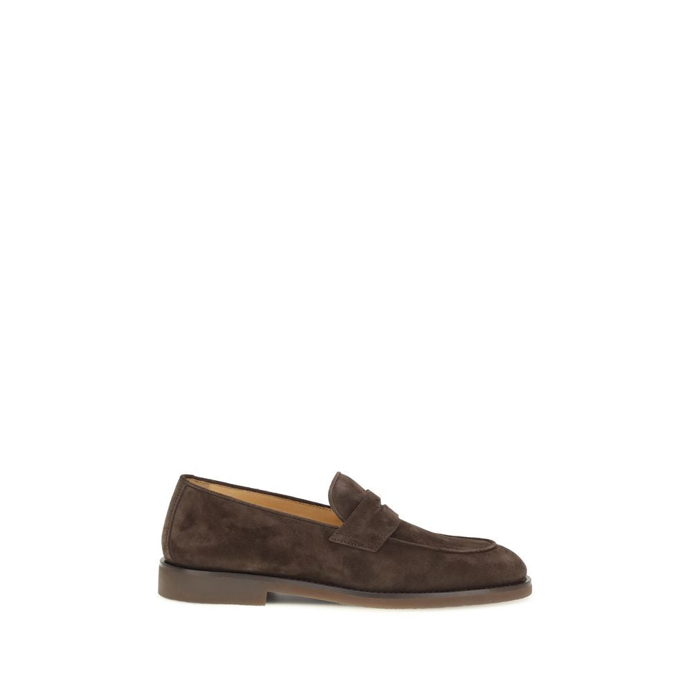 Brunello Cucinelli Brown Calf Leather Bos Taurus Slip-On Loafers | Regal Royce