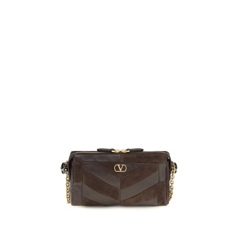 Valentino Garavani Brown Calf Leather Bos Taurus Shoulder Bag | Regal Royce