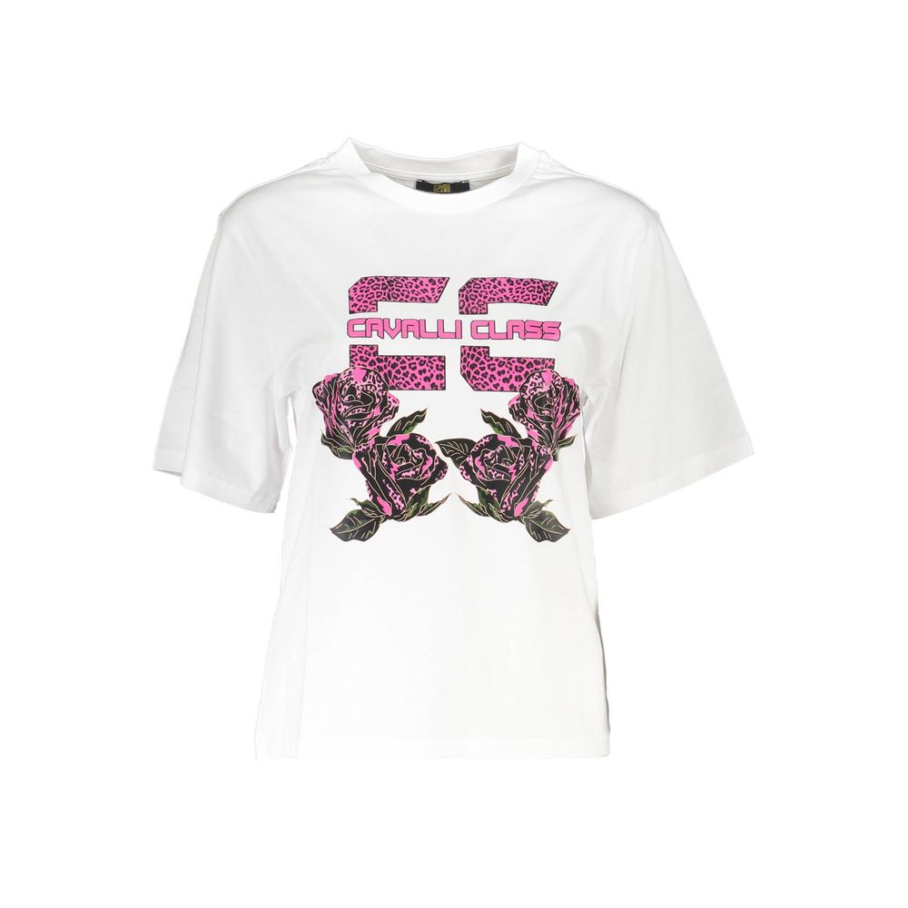 Cavalli Class Bianco Cotton Women's T-Shirt | Regal Royce