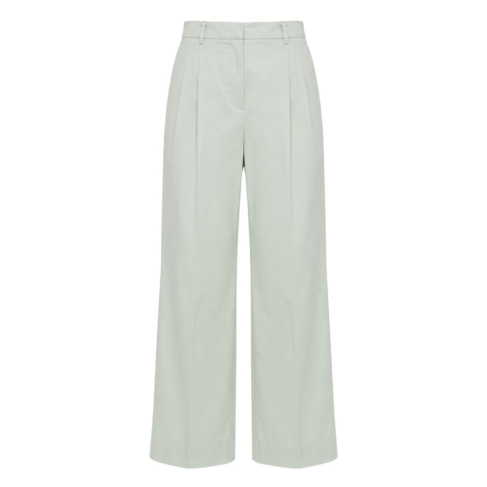 Malo Green Cotton Women Pants | Regal Royce