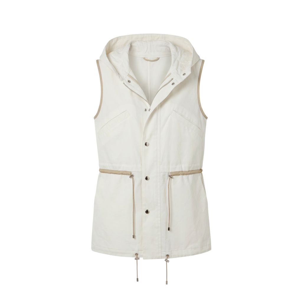 Malo White Cotton Women Jacket | Regal Royce
