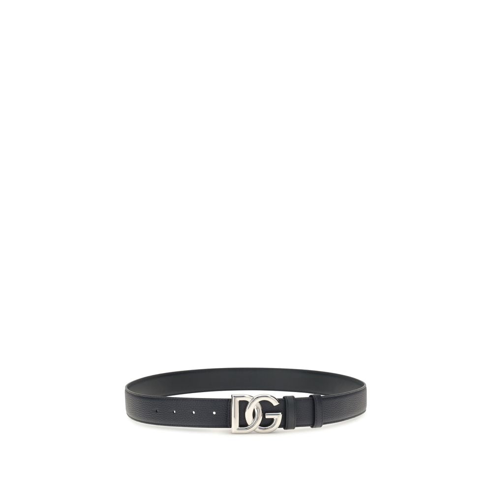 Dolce & Gabbana Black Calf Leather Bos Taurus Regular Belt | Regal Royce