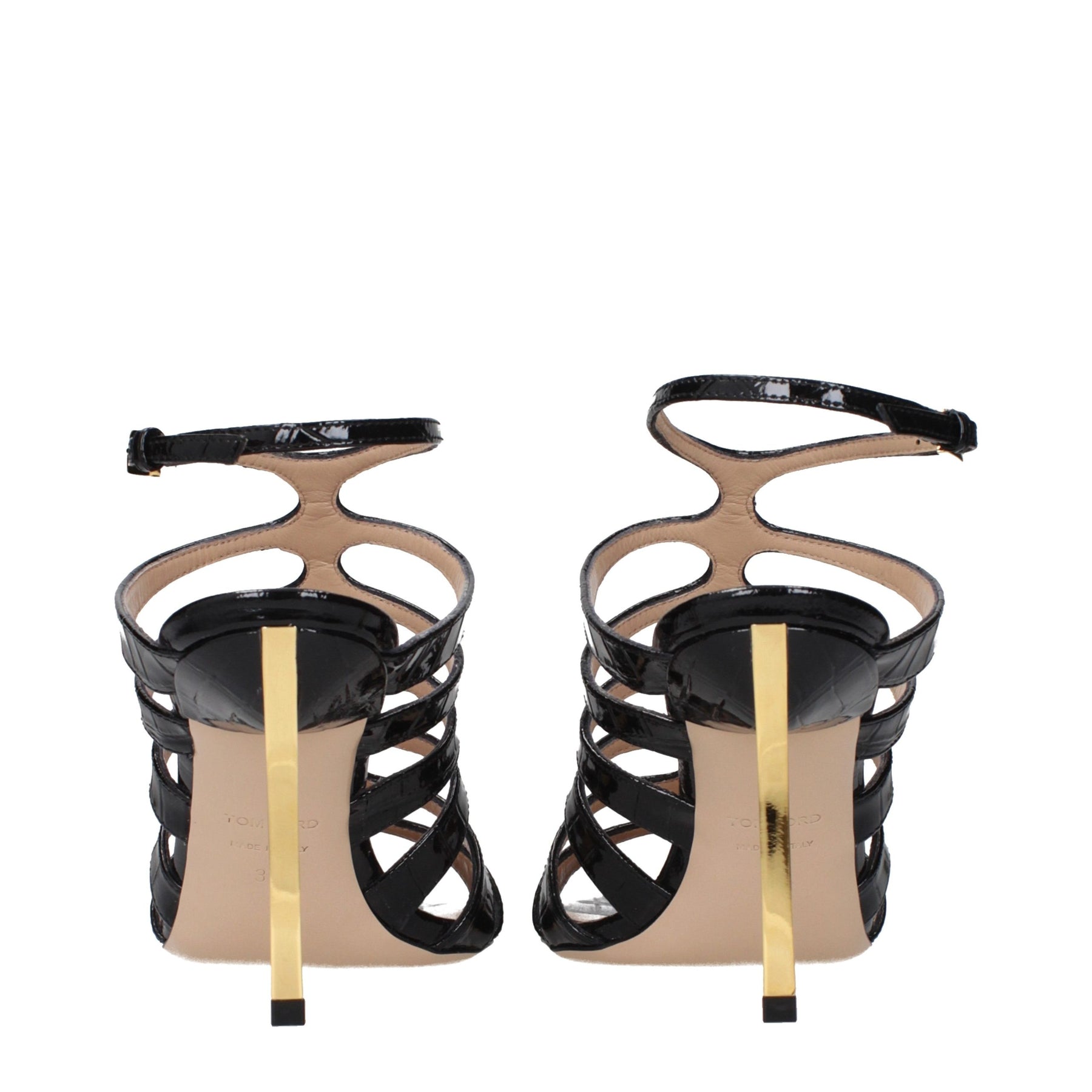 Tom Ford Black Leather Stiletto Heel Sandals | Regal Royce