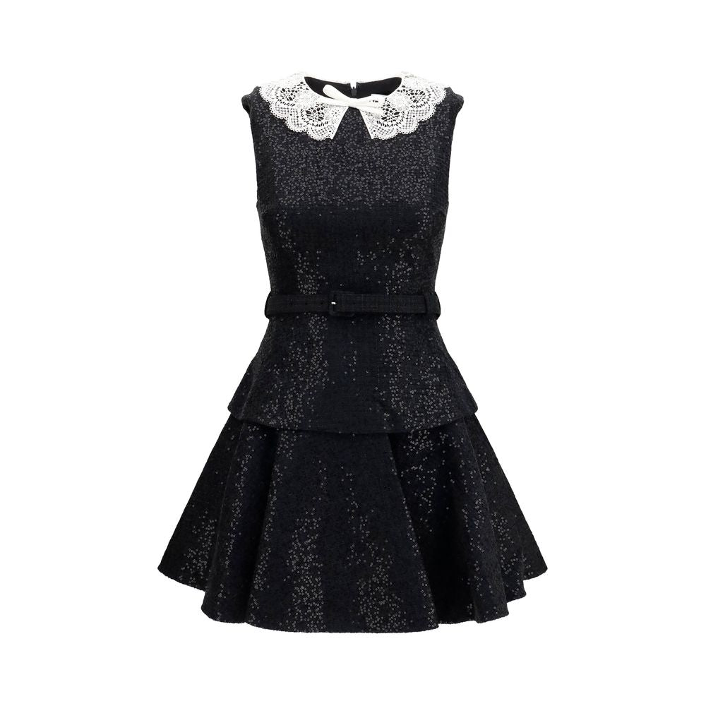 Self-Portrait Black Polyester Casual Dress | Regal Royce