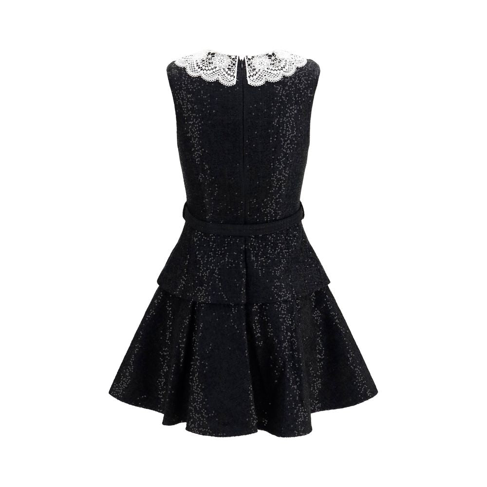 Self-Portrait Black Polyester Casual Dress | Regal Royce