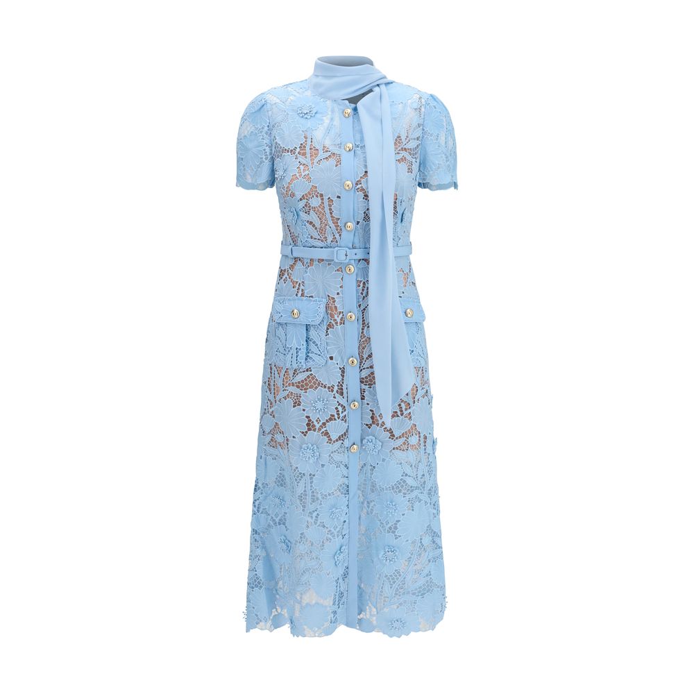 Self-Portrait Blue Polyester Casual Dress | Regal Royce