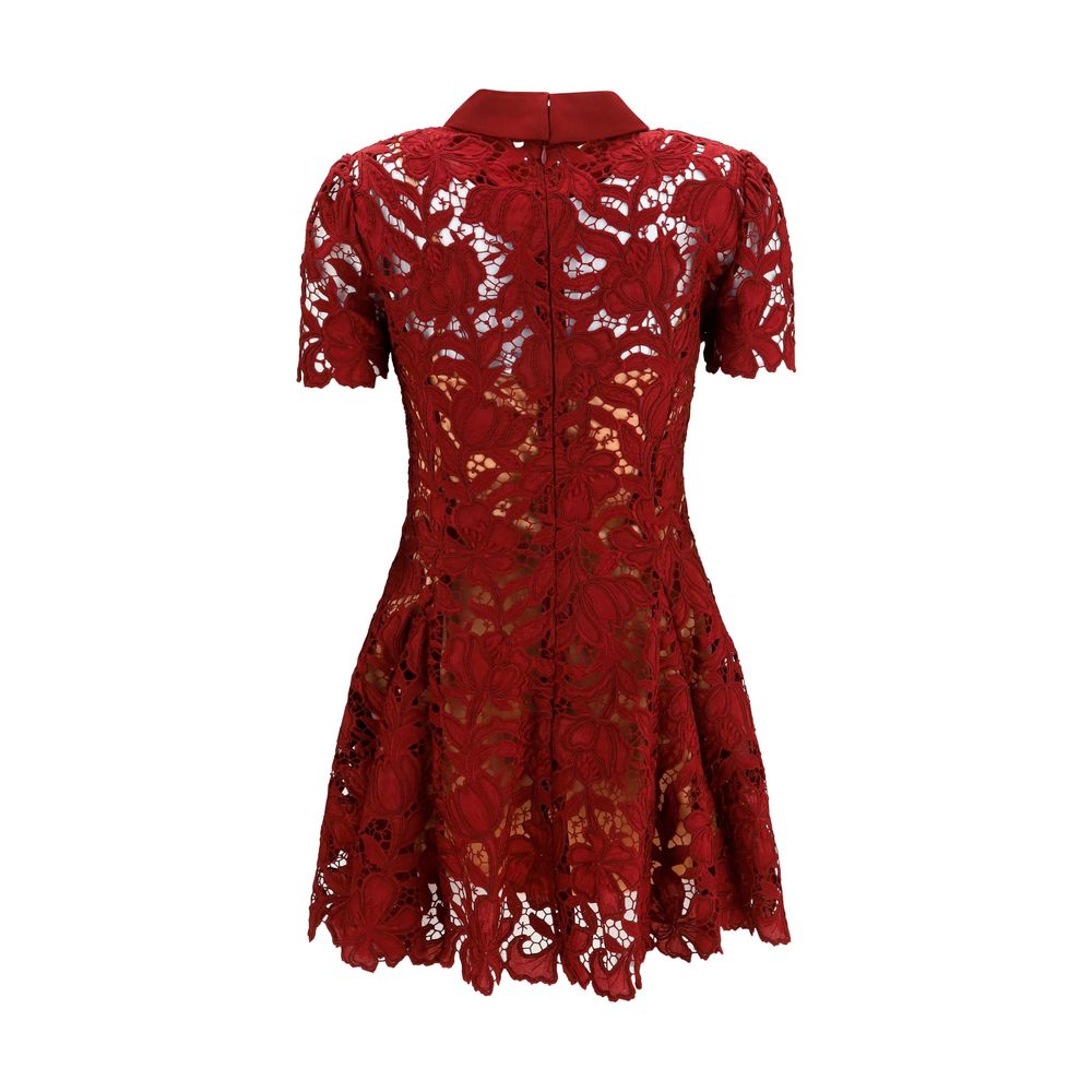 Self-Portrait Bordeaux Polyester Cocktail Dress | Regal Royce