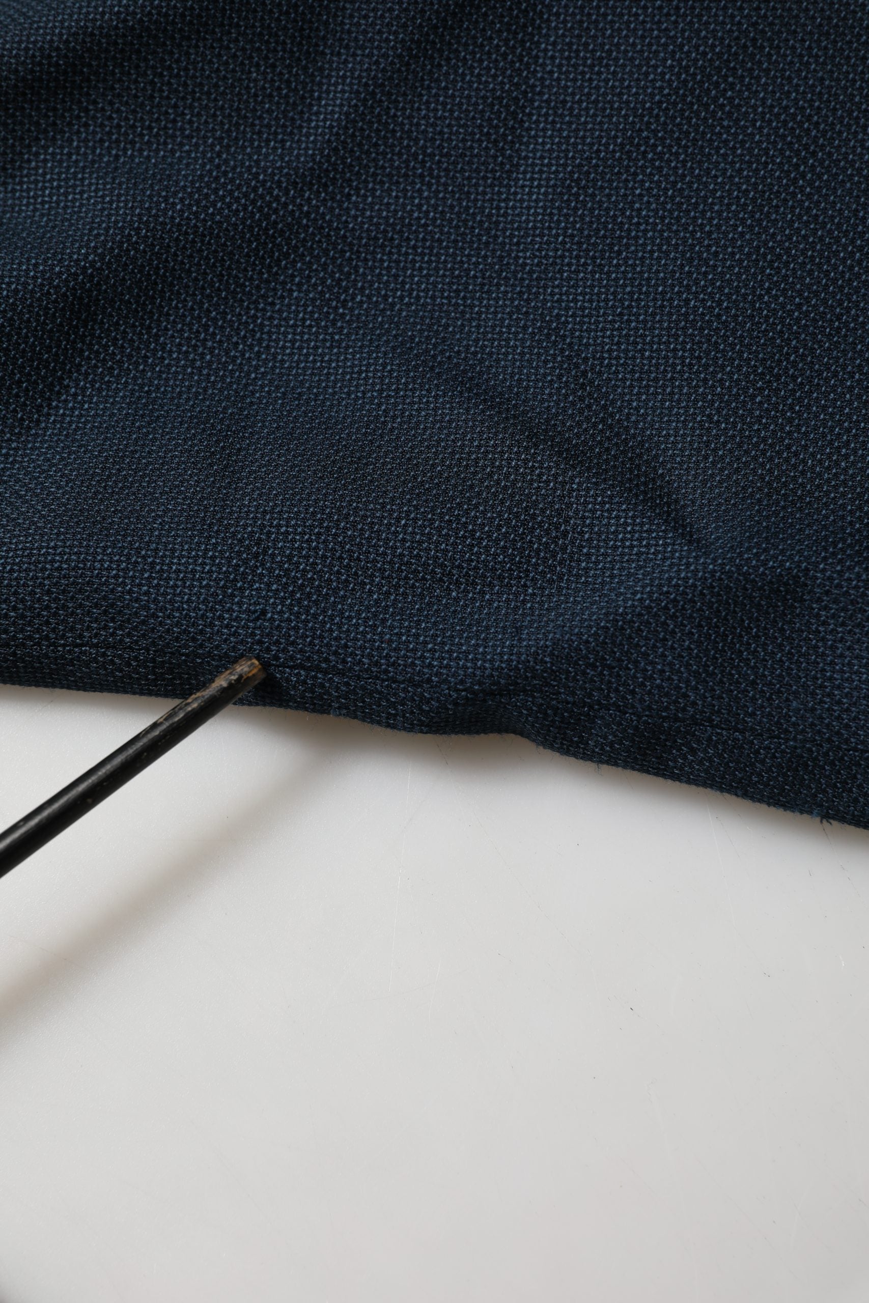 Dolce & Gabbana Blue Wool Logo Single Breasted Coat Jacket | Regal Royce