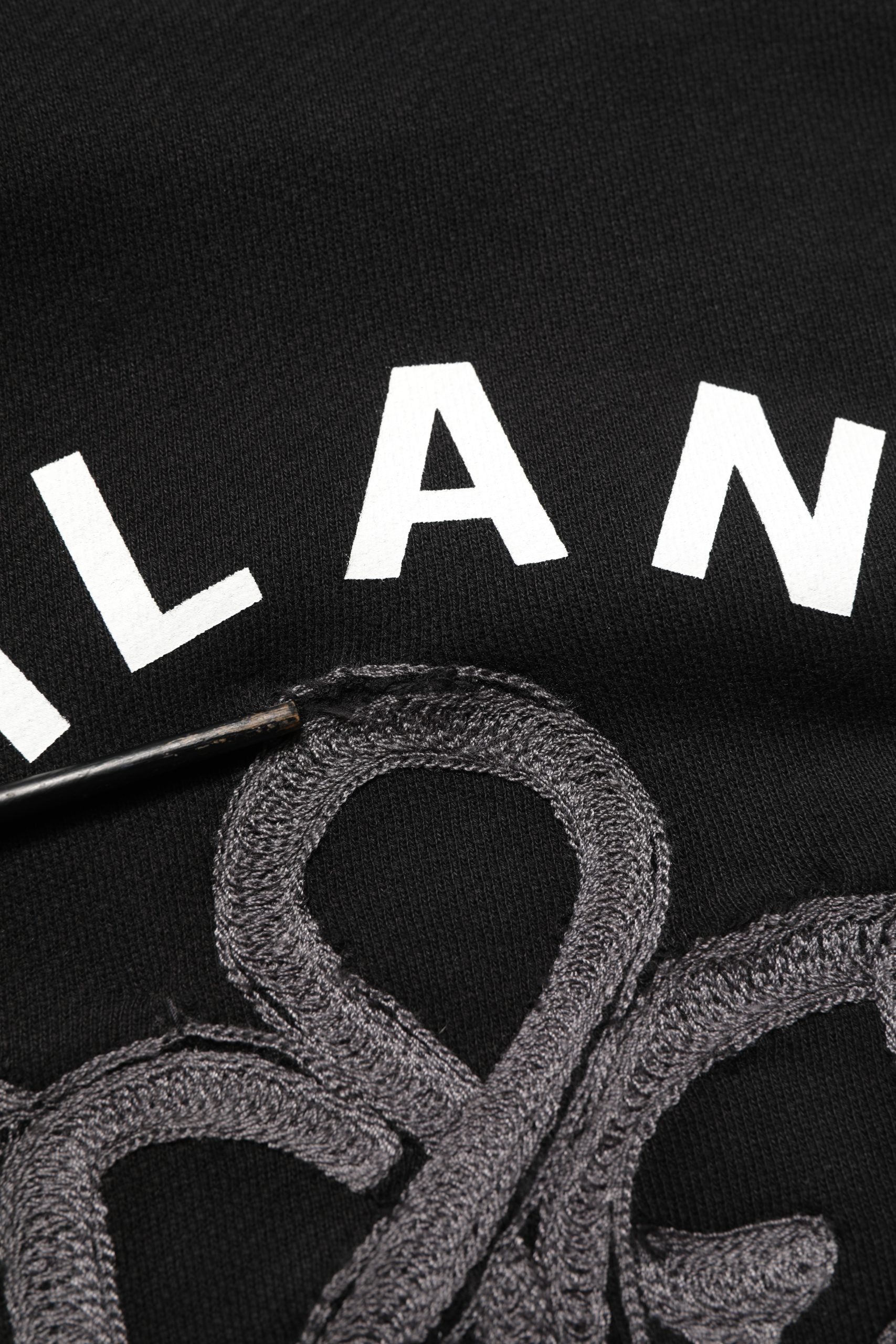 Dolce & Gabbana Black Cotton Milano1984 Print Hoodie Sweater | Regal Royce