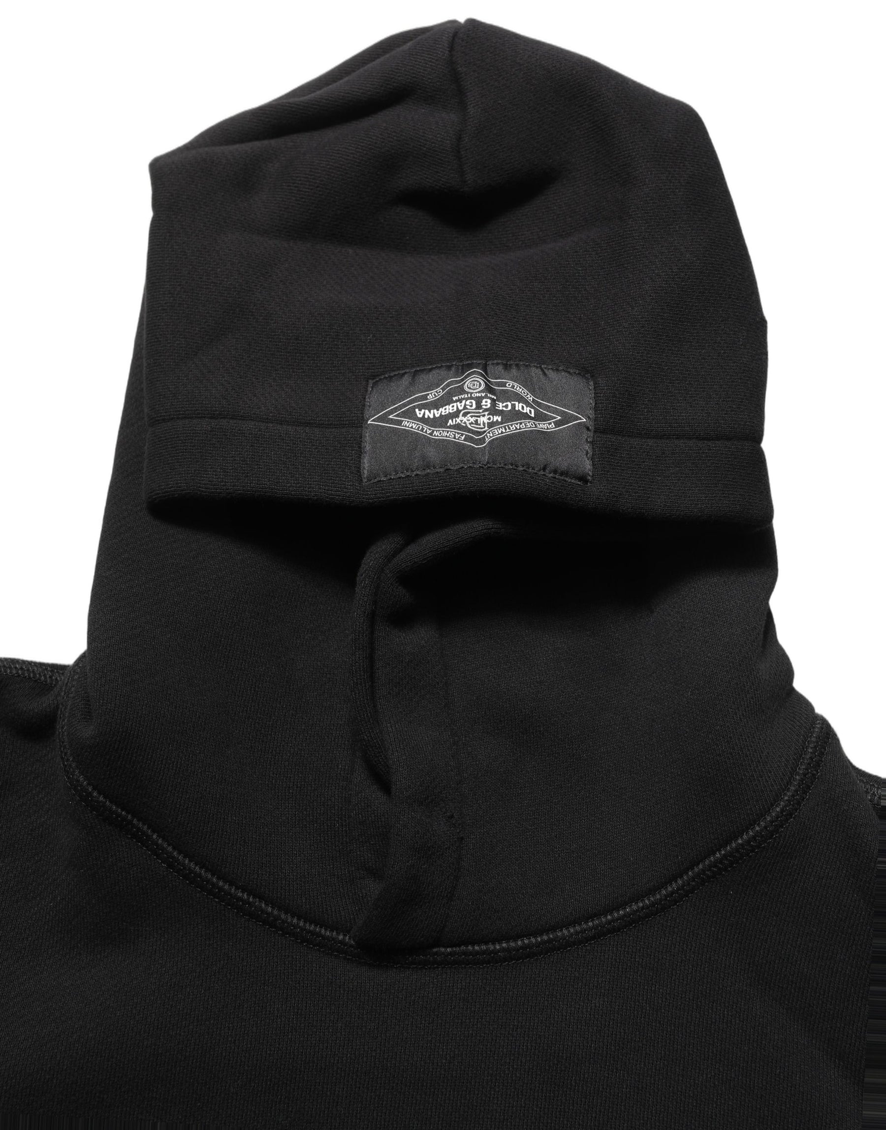 Dolce & Gabbana Black Cotton Milano1984 Print Hoodie Sweater | Regal Royce