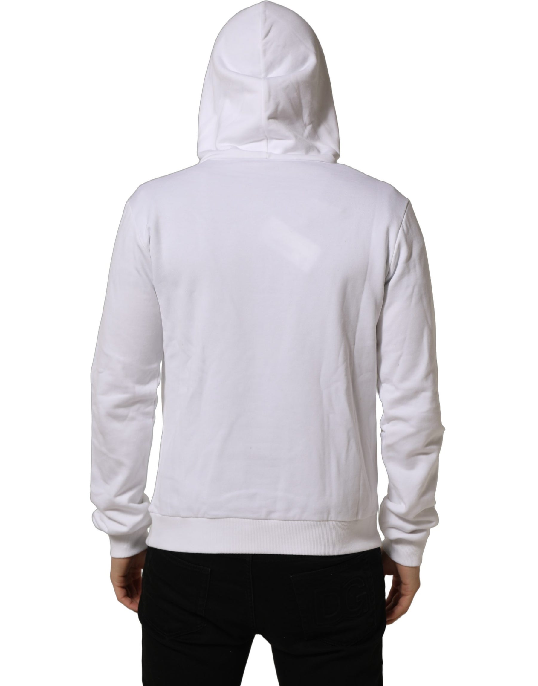 Dolce & Gabbana White Sacred Heart Hooded Sweatshirt Sweater | Regal Royce