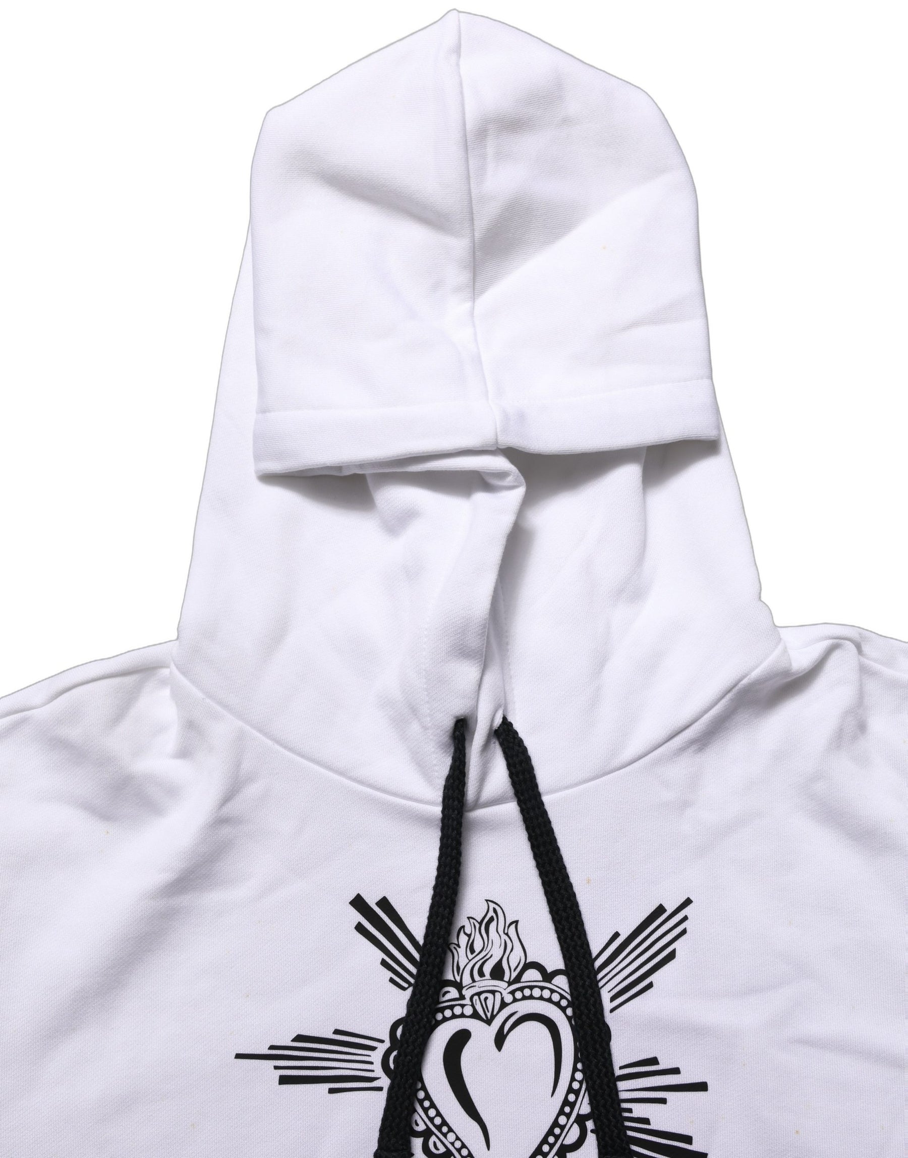 Dolce & Gabbana White Sacred Heart Hooded Sweatshirt Sweater | Regal Royce