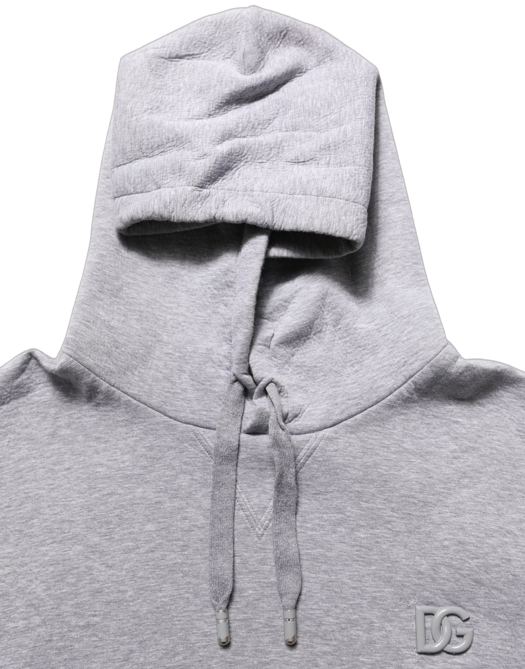 Dolce & Gabbana Gray Cotton Logo Hooded Sweatshirt Sweater | Regal Royce