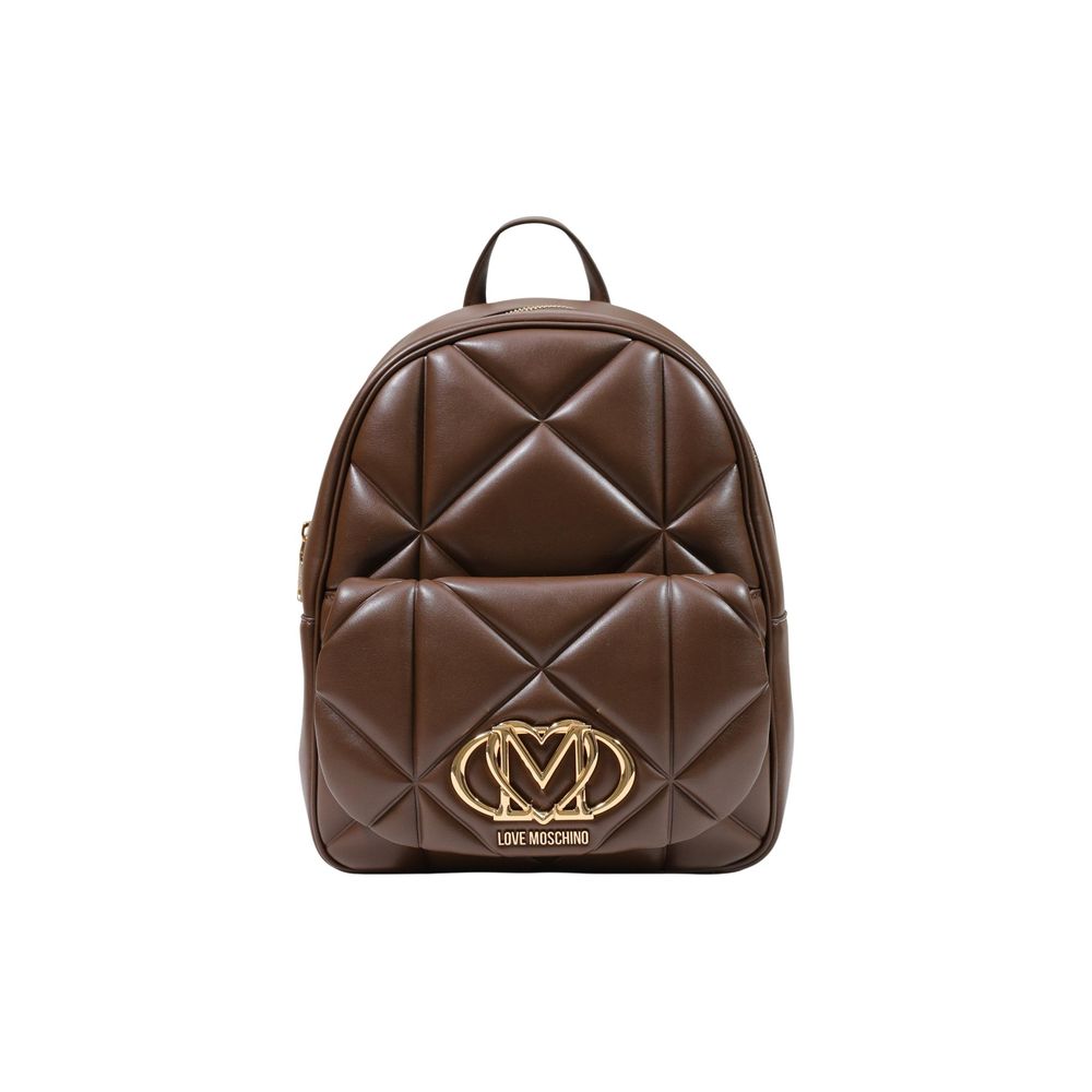 Love Moschino Brown Polyethylene Backpack | Regal Royce