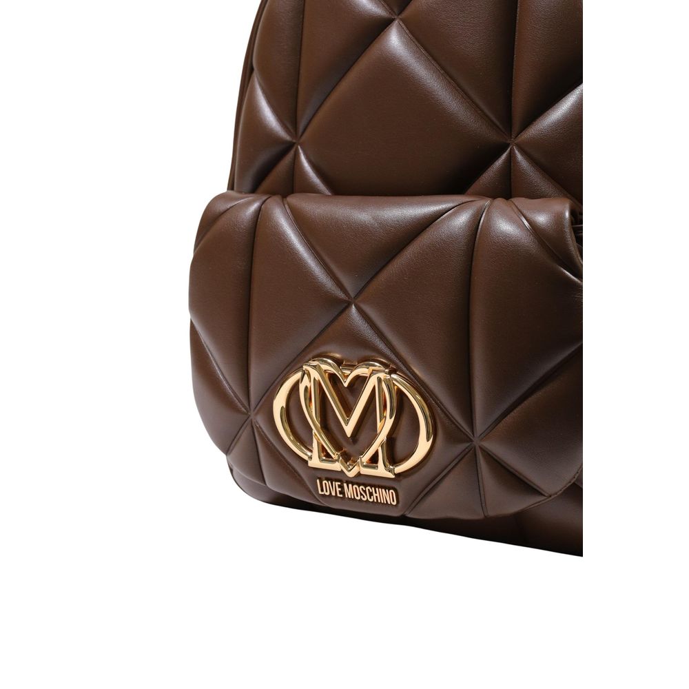 Love Moschino Brown Polyethylene Backpack | Regal Royce