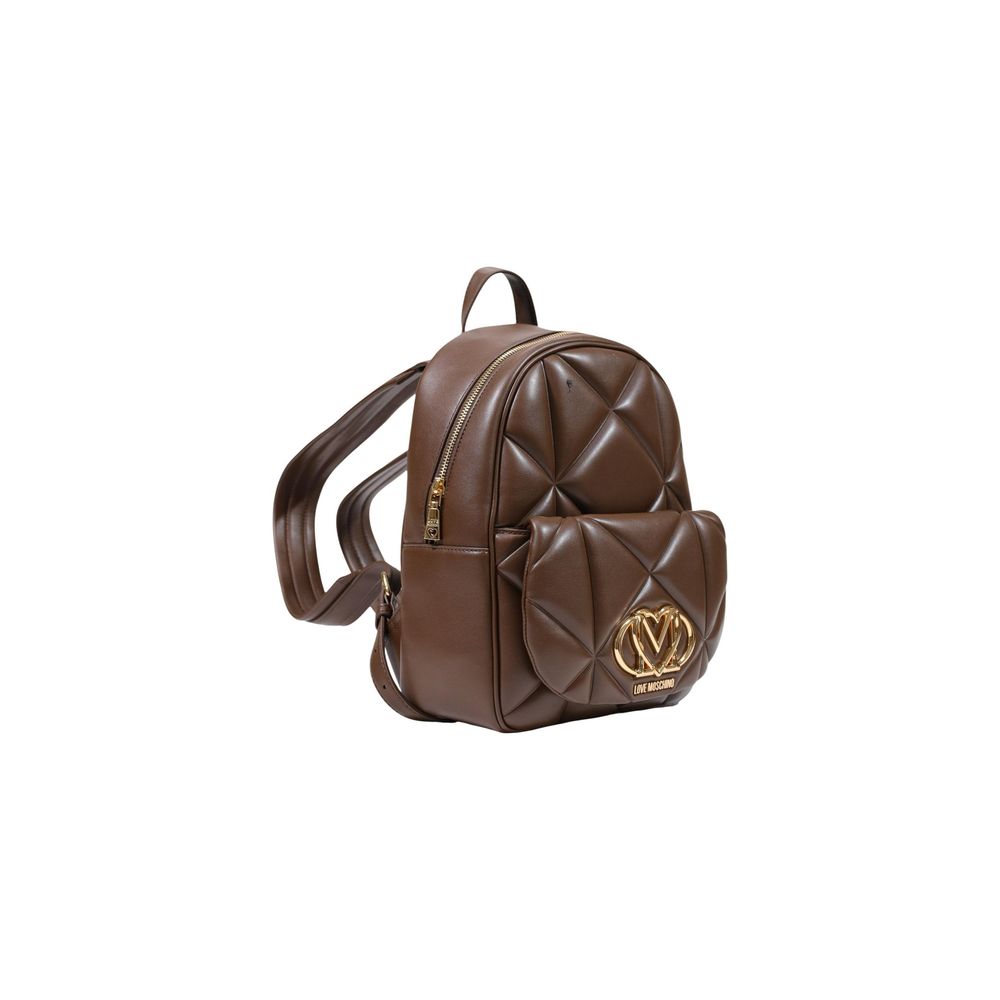 Love Moschino Brown Polyethylene Backpack | Regal Royce